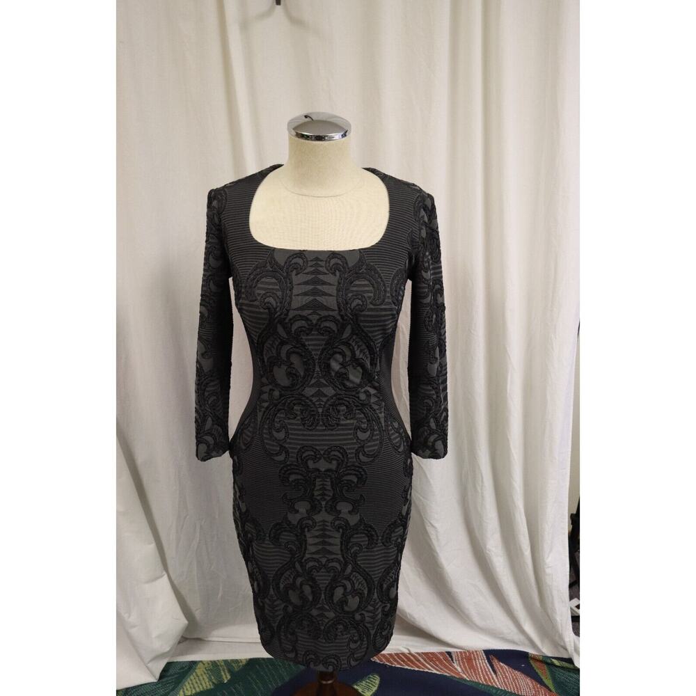 Cache Dress Bodycon Small Long Sleeve Stretchy (k)